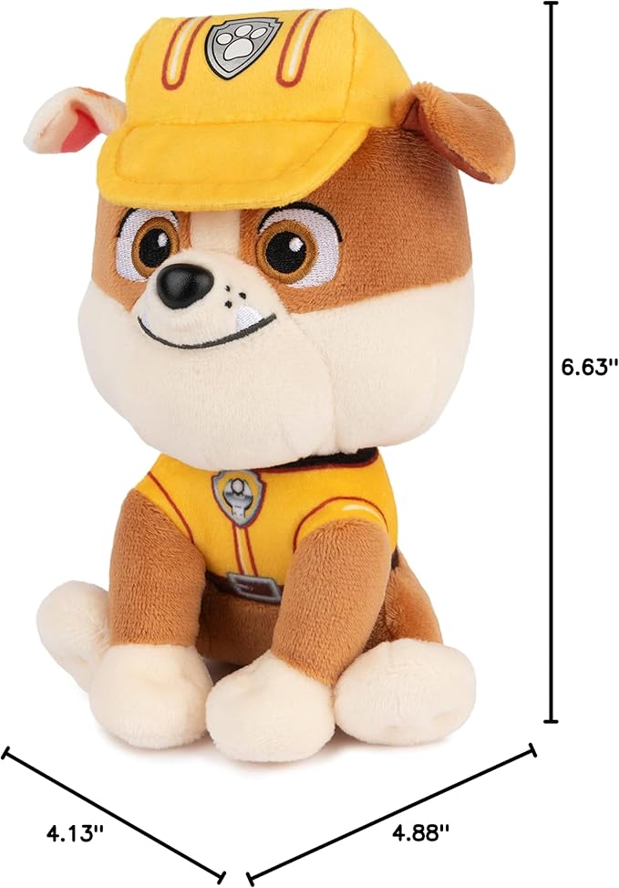 GUND Official PAW Patrol Rubble in Signature Construction Uniform Plush Toy, Stuffed Animal for Ages 1 and Up, 6" (Styles May Vary)