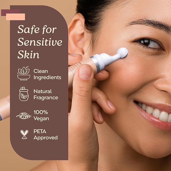 Tree To Tub Caffeine Eye Cream - Hydrating & Firming Under Eye Cream for Dark Circles, Eye Roller for Puffy Eyes, Reduces the Look of Puffiness and Bags, Coffee Eye Cream w/Hyaluronic Acid, Peptides