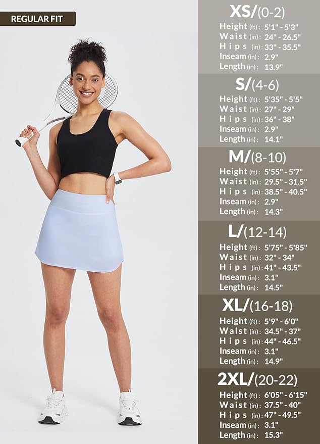 baleaf Tennis Skirt Pleated Golf Skorts with 3 Pockets | 14", Built in Shorts, High Waisted, Anti-slip Strip, Lightweight, for Athletic, Workout, Pickleball, Skorts for Women