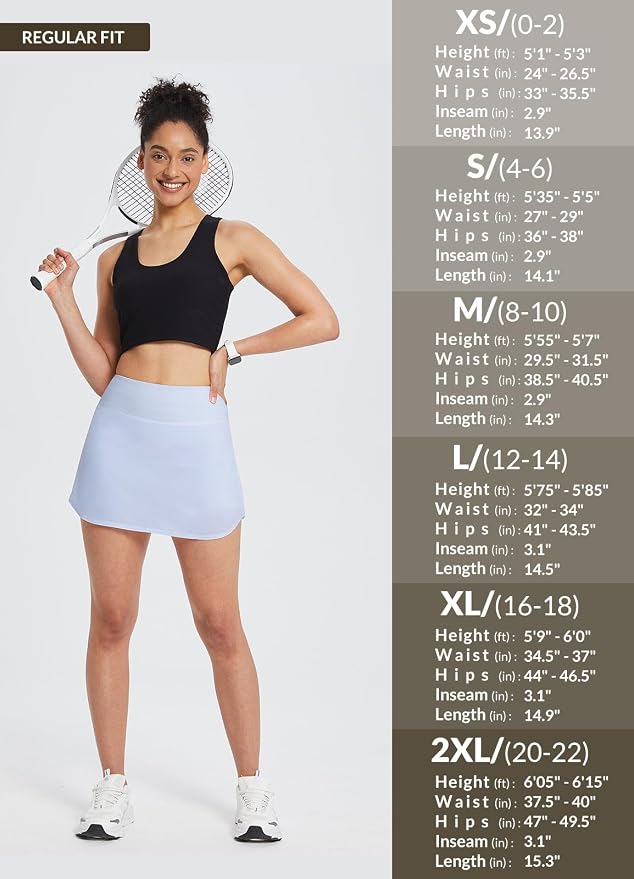 baleaf Tennis Skirt Pleated Golf Skorts with 3 Pockets | 14", Built in Shorts, High Waisted, Anti-slip Strip, Lightweight, for Athletic, Workout, Pickleball, Skorts for Women