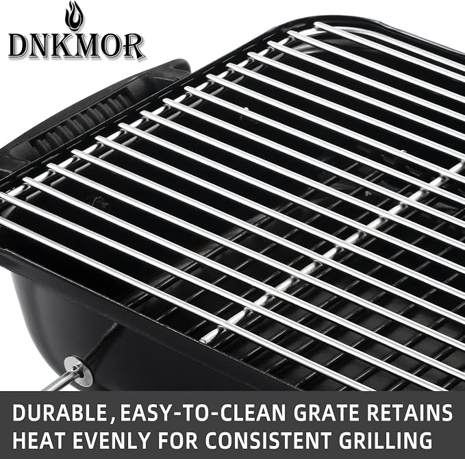 Portable Charcoal Grill, Tabletop Outdoor Barbecue Smoker, Small BBQ Grill for Outdoor Cooking Backyard Camping Picnics Beach,RED