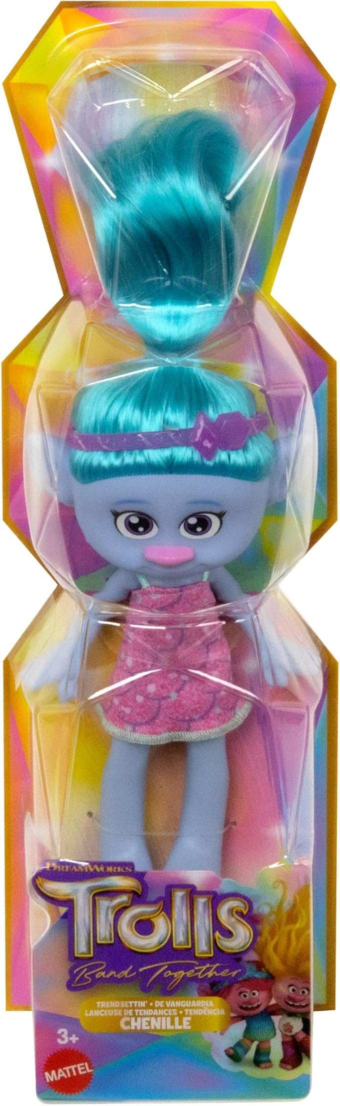 Mattel DreamWorks Trolls Band Together Trendsettin’ Fashion Dolls, Chenille with Vibrant Hair & Accessory, Toys Inspired by the Movie