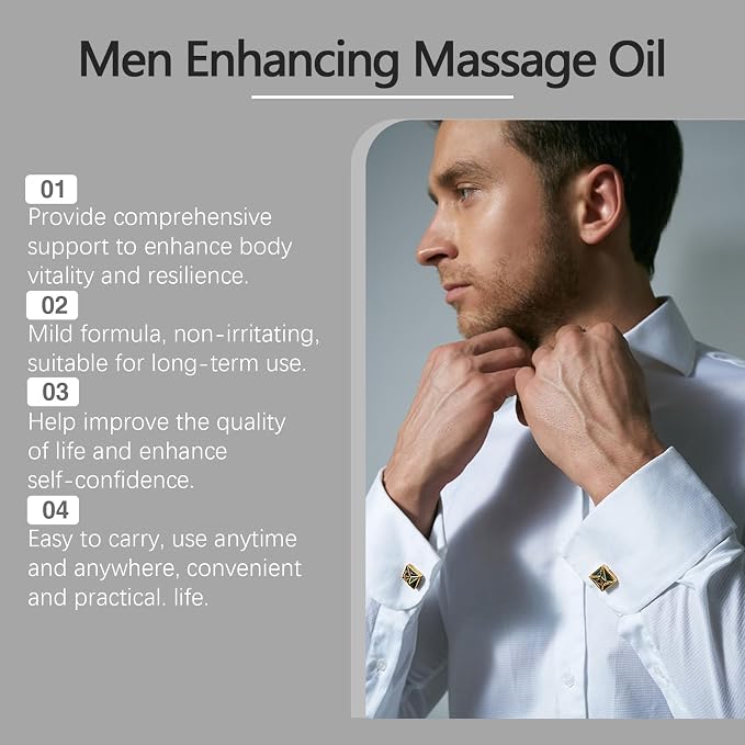 Male Enhancement Massage Oil,Penis Enlargement Oil Whit Ginseng &Aloe Extract Intense Moisturizing, Increase Sizethickness Strength and Performance to be Longer and Super Stronger
