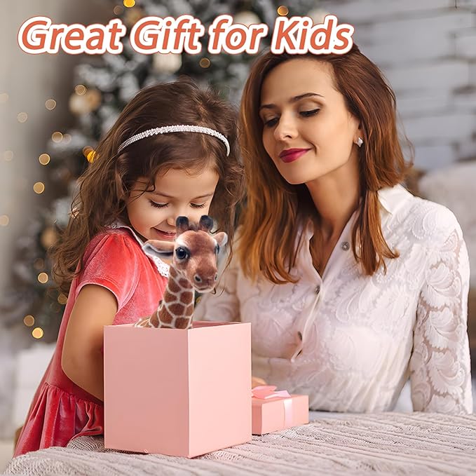 HWD 14'' Lifelike Stuffed Giraffe Doll, Cute Soft Stuffed Animals Plushies Toys for Kids Toddlers Christmas Xmas Birthday