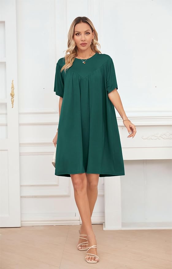 VintageClothing Nightgowns for Women Soft House Dresses Sleepshirts Short Sleeve Sleepwear Night Dress Moo Moo Nightgown