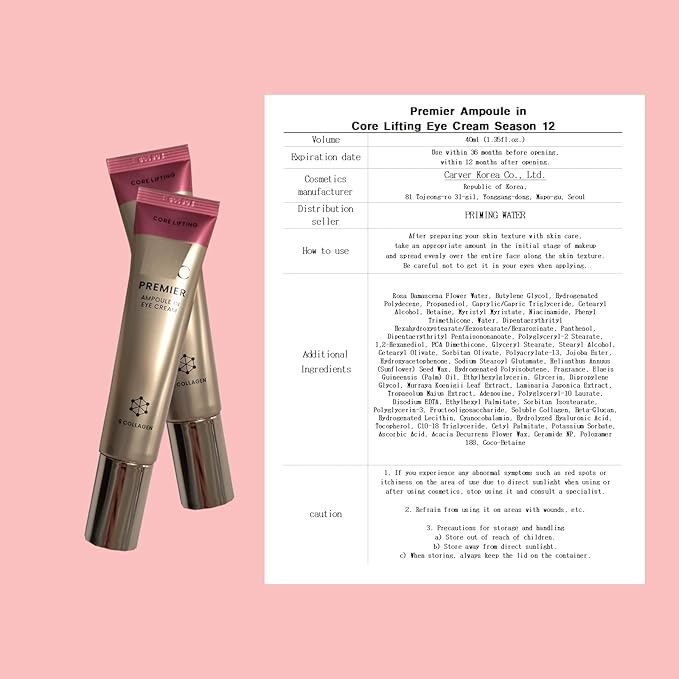 Deep Hydration & Brightening, Korean eye cream for PREMIER AMPOULE IN EYE CREAM Season 12, (1.35 fl.oz. X 1ea) dental floss
