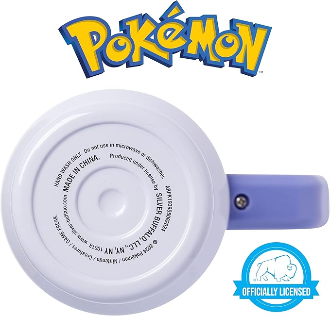 Silver Buffalo Pokémon Double Walled Stainless Steel Tumbler with Handle Featuring Eevee, Fits in Standard Cup Holder, 40 Ounces
