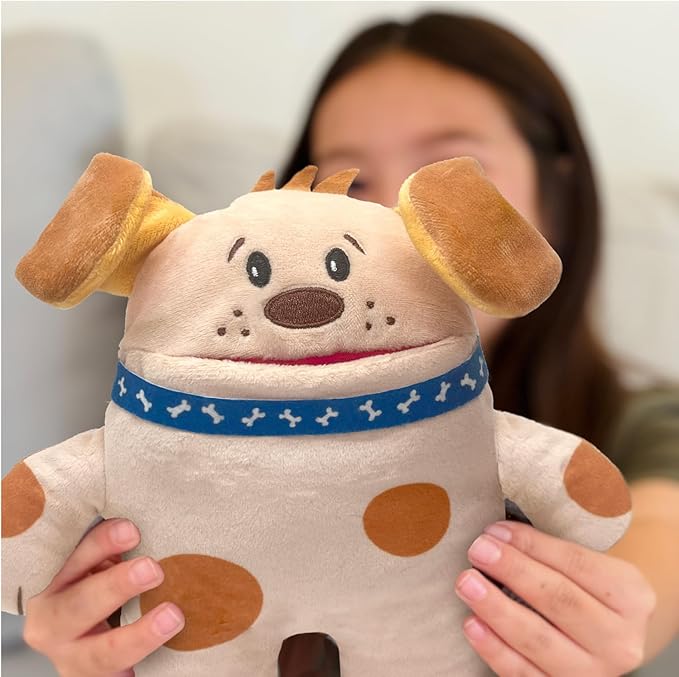 The Tooth Brigade Tooth Fairy Pillow | Stuffed Plush with Large Pocket Mouth for Lost Teeth, Treasures, Prizes - Fun and Interactive Plush, Perfect Kids, Boys, & Girls Gift (OBI Dog)