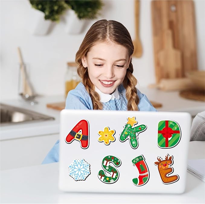 Large Size Cute Fridge Magnets for Toddlers, Preschool Spelling Learning Education Refrigerador Magnetic Toy (Christmas Numbers 38pcs)