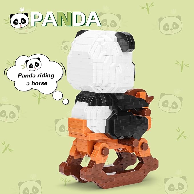 QLT QIAOLETONG Mini Animals Building Blocks Sets for Goodie Bags, Party Favors for Kids 12+ 14+, 1262 PCS Small Set Micro Mini Cute Panda Building Toy Bricks for Adults, Birthday, Carnival Prizes
