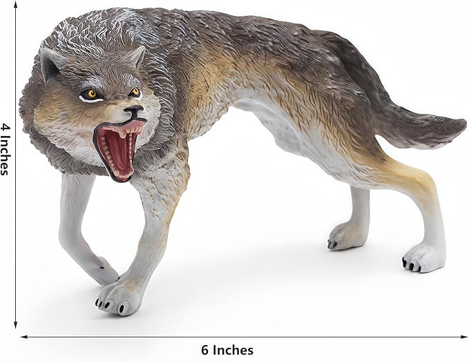 Gemini&Genius Dire Wolf Animals Action Figure Toys for Kids (Wolf)