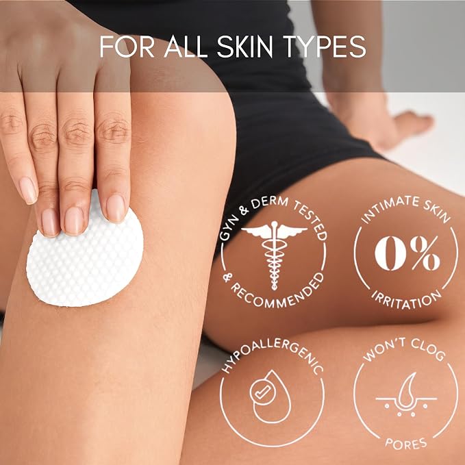 Ingrown Hair Pads for Face and Body - 12% AHA BHA Exfoliating Body Wipes with Glycolic Acid, Lactic Acid, & Salicylic Acid - Smooths Body Acne and Ingrown Hair- Fragrance-Free - 60pads
