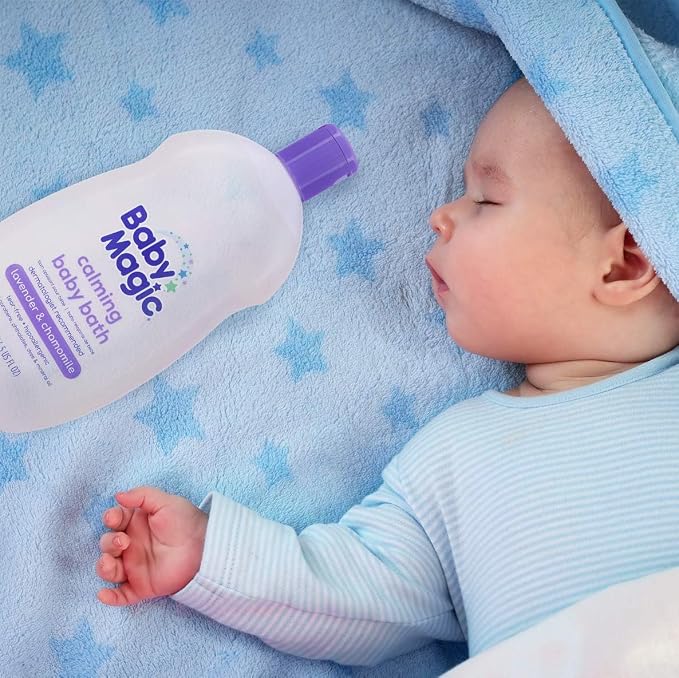 Baby Magic Calming Baby Bath, Lavender & Chamomile Scent, Specially Formulated for Baby's Delicate Skin, Made with Calendula, Tear Free, Hypoallergenic, Dermatologist Recommended, 9 Fl Oz