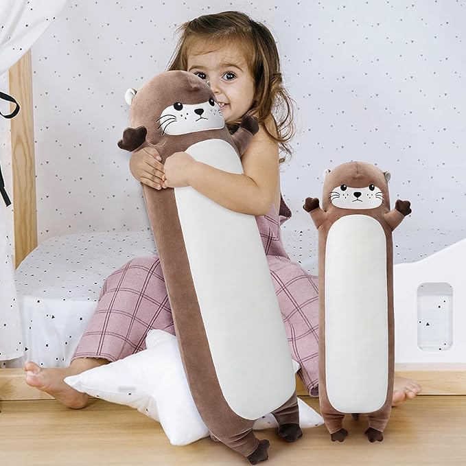 Large Otter Stuffed Animal,20” Long Otter Plush,Cute Plushies Animals Body Pillow,Kawaii Big Plush Toys Animal Gifts,Anime Sleeping Hugging Pillow Cushion for Kids Adults Birthday