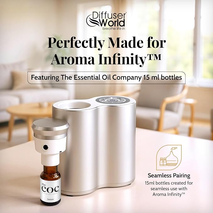 Aroma-Infinity Waterless Diffuser for Essential Oils with Memory Bundle Kit, Silver 100V-240V Portable Waterless Essential Oil Diffusers for Home, Air Aromatherapy Home Scent Diffusers