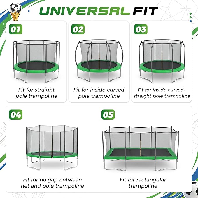Trampoline Accessories Kit with Dart Board, Soccer Board, Basketball and Lights