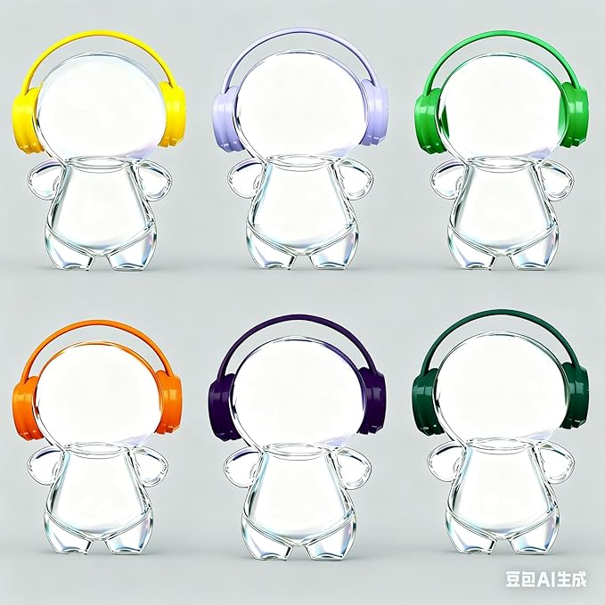 3D Printed Headphones Accessories for 17cm Doll(No Dolls),for Dolls 3.94-6.69inch(10-17cm) in Size,Suitable for Daily Display, Great As a Gift(Black Headphones)
