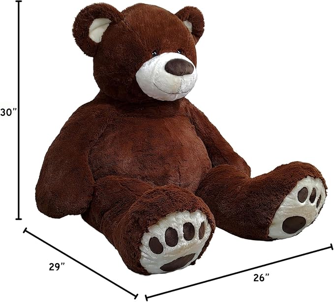Anico 59" Tall (5 Foot) Giant Plush Bear, Stuffed Animal, Dark Brown Teddy Bear with Smiling Face. Premium Stuffed Toy Teddy Bear, Perfect for Girlfriend, Kids, Valentine's Day, Christmas!