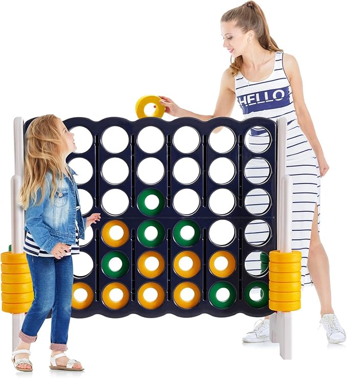 Costzon Giant 4-in-A-Row, Jumbo 4-to-Score Giant Games for Kids & Adults, Indoor Outdoor Party Family Connect Plastic Game, 4 Feet Wide by 3.5 Feet Tall with Carrying Bag