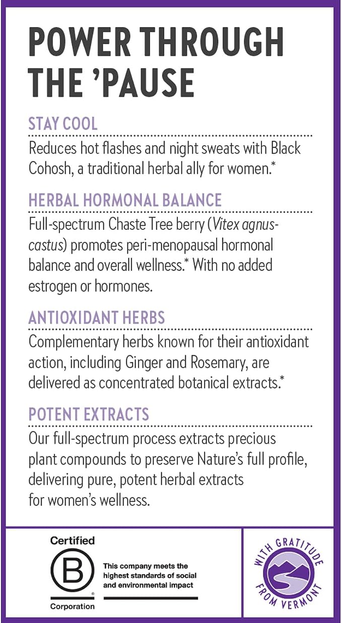 New Chapter Menopause Supplement - Estrotone Herbal Hormone Balance for Women in Perimenopause, with Black Cohosh for Hot Flash Relief & to Reduce Night Sweats + Vitex, No Added Hormones - 60 ct