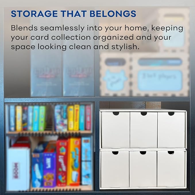 Fageverld Trading Card Storage Box, Top Loaders Storage Box with 40 Dividers, Cardboard Toploader Card Boxes for Sports Card, Baseball, MTG, TCG, Playing Cards, 6 Drawer