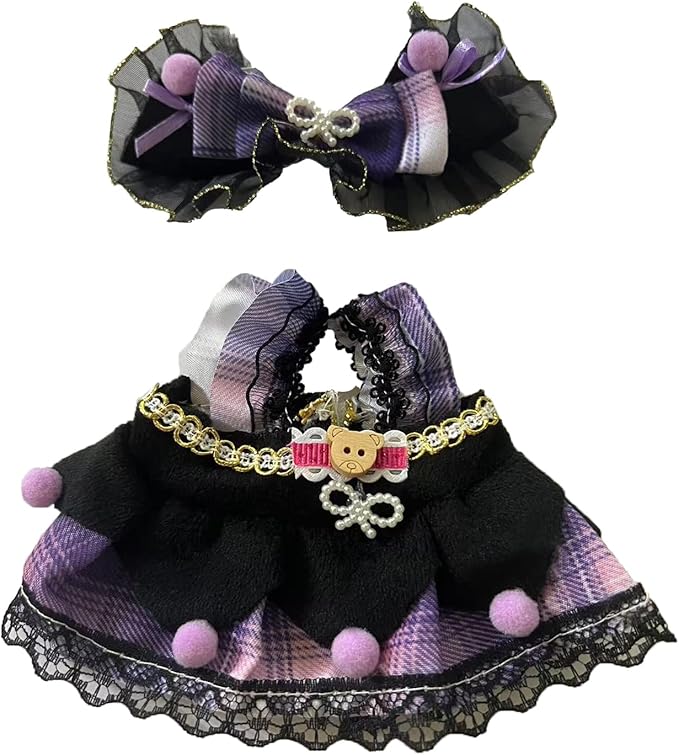 Clothes for Labubu, Doll Outfit Accessories Designed for 15 & 17cm Labubu (Dark Girl)