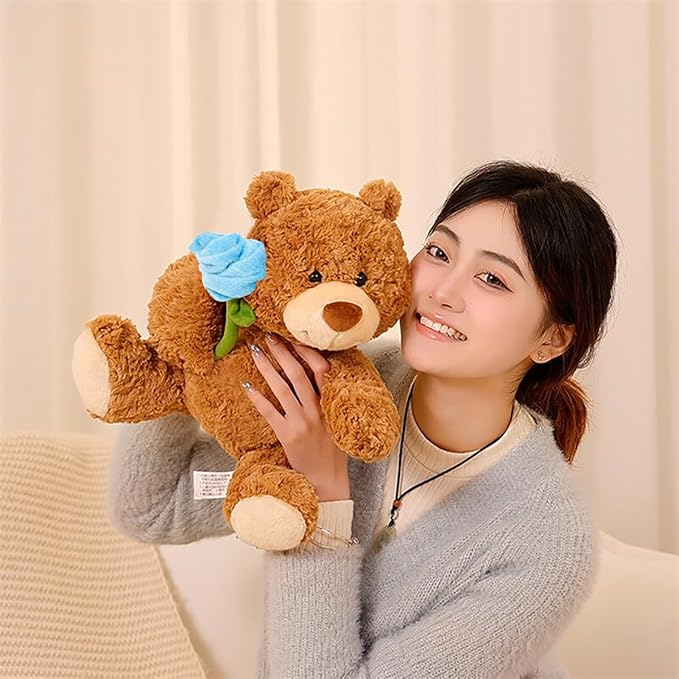 Stuffed Rose Teddy Bear Gifts for Mother's Day, 11''Soft Cute Plush Animal Toy Birthday Present for Her/Girlfriend Lover Mom Kids Gifts Home Decor