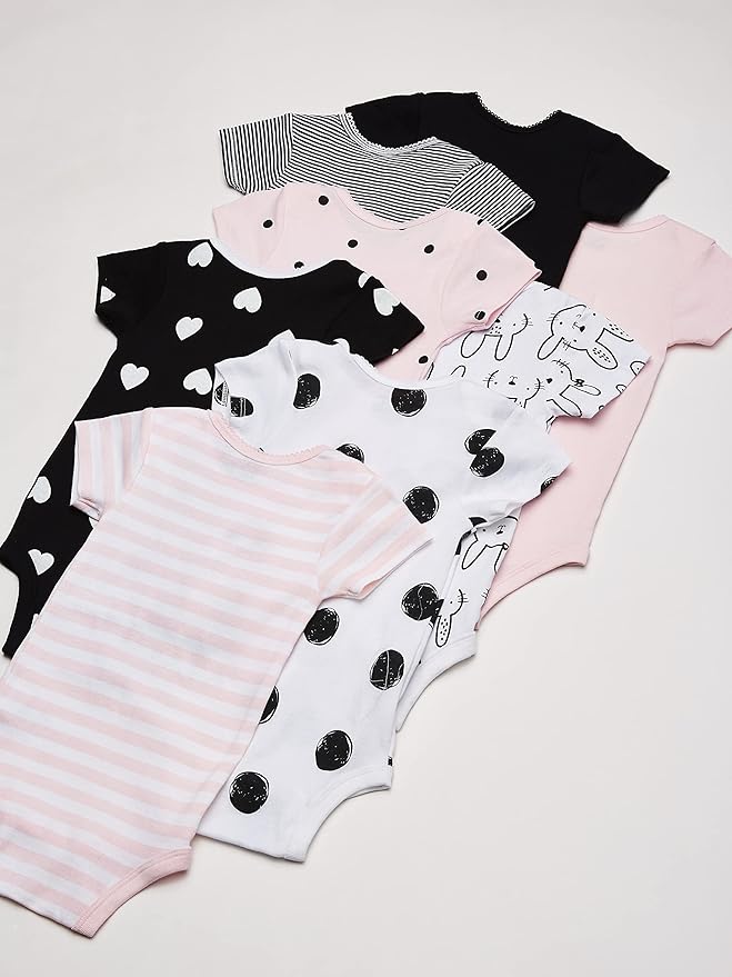 Gerber Baby Girls' 8-pack Short Sleeve Onesies Bodysuits