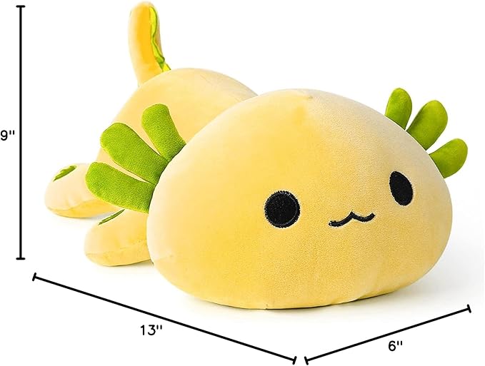 Onsoyours Cute Axolotl Plush, Soft Stuffed Animal Salamander Plush Pillow, Kawaii Plush Toy for Kids (Yellow Axolotl, 13")