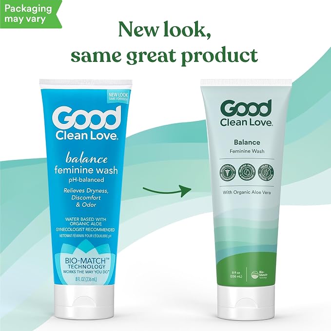 Good Clean Love Balance Feminine Wash, Gentle, pH-Balanced, 8 Oz (2-Pack) | Ph-Balanced Vaginal Cleanser With Natural Ingredients. Gentle Feminine Care. Reduces Vaginal Dryness & Odor