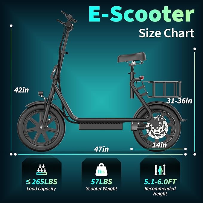 Maxshot Electric Scooter, 8.5" /10" /14" Tire, 16/19/22 Mph Top Speed, 12/16/21/27/28/49/50 Miles Long Range, Folding Escooter for Adults and Kids with Seat Bag, Dual Braking, Dual Suspension, App