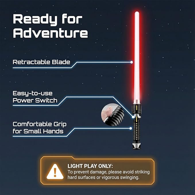 Red Blue Light Sabers for Kids-2pack Cosplay Retractable Detachable LED Light SaberToy Set with Girls Boys and Adults-Gift for Halloween Christmas Birthday Party