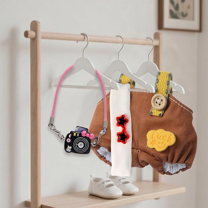 Dolls Clothes for 17cm Dolls Accessories, 3 Piece Set Outfits for Doll, Handcrafted Stylish Doll Clothes(NO Doll) (Brown)