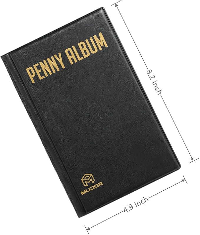 MUDOR Pressed Penny Collecting Book Album, Holds 160 Coins, Collector's Pressed Penny Holder Collection Book