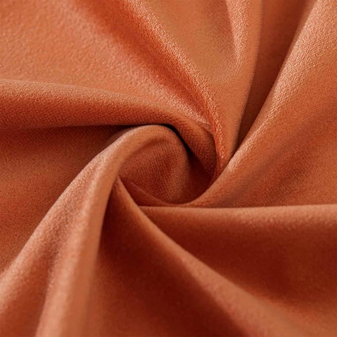 22x22 Velvet Throw Pillow Covers Set of 2 for Couch Sofa Bed,Burnt Orange | JUSPURBET Decorative Pillow Covers with Invisible Zipper for Modern Living Room Bedroom Home Decor Halloween
