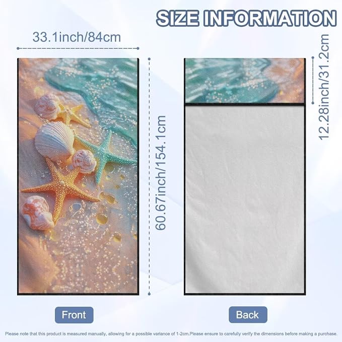 INSTANTARTS Starfish Shell Beach Car Seat Towel Covers Yoga Towel Car Seat Coverl