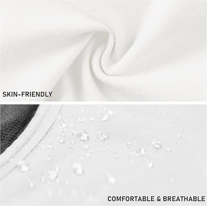 BATTEWA Incontinence Underwear for Women Washable, Leak Proof Underwear High Waist Cotton,Bladder Leakage 50ML (5White, Medium, 5 Pack)