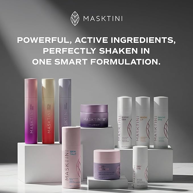 Masktini Side Eye All-In-One Eye Cream, 0.5 oz - Face Moisturizer - With Apple and Green Tea Extracts - Collagen Boosting - Eye Cream for Puffiness