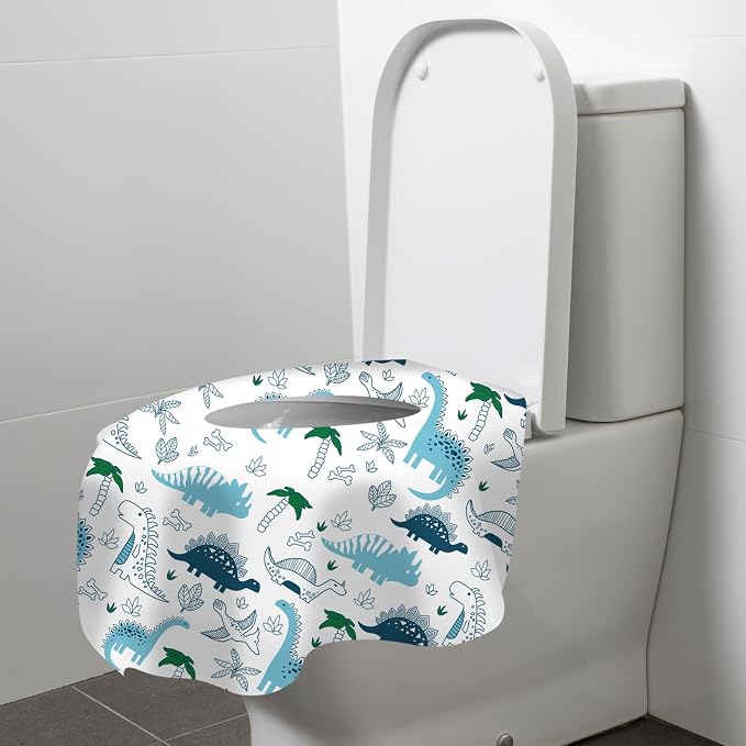 40 Pack Toilet Seat Covers Disposable for Kids Toddlers & Adults, Extra Large Waterproof Toilet Cover Individually Wrapped Travel Essential Portable Potty Training in Public Restrooms, Trip - KL & CH