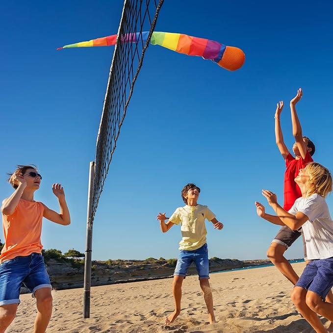 Leyndo 8 Pcs 26 Inch Throw and Catch Balls with Rainbow Tail, Fun Colorful Sports Comet Balls Playground Toys for School Classroom Beach Outdoor Camping Healthy and Fun Games (Multi Color)