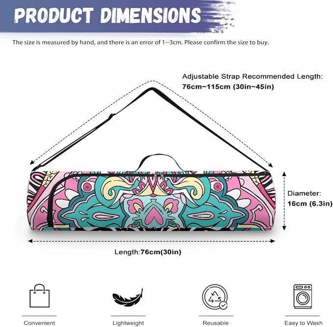 Yoga Mat Bags for Women Lightweight Gym Bag with Strap Full Zip Yoga Accessories