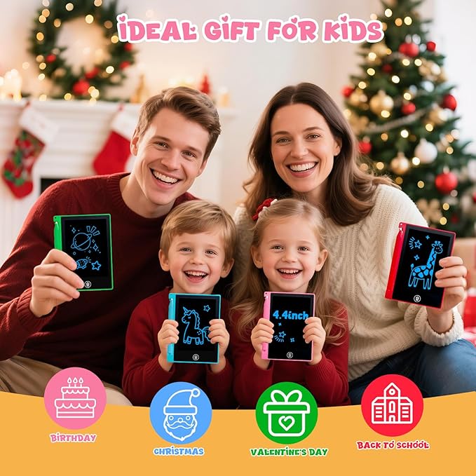 24 Pack 4.4 Inch Mini LCD Writing Tablet for Kids, Erasable and Reusable Toddler Doodle Board, Ideal School or Party Favors Gift for Age 3 Years Old and Above