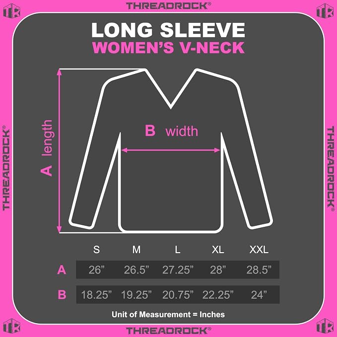 Threadrock Women's Cow Ghost Saying Moo Long Sleeve V-Neck T-Shirt