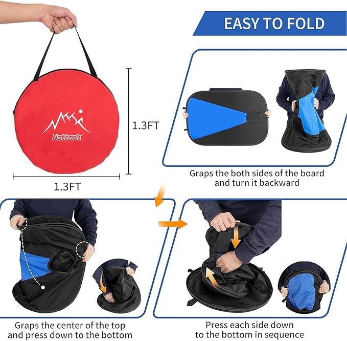 Portable Cornhole Set PVC Framed Corn Holes Outdoor Game Set with 2 Cornhole Boards, 8 Cornhole Bean Bags and Carrying Case, Camping Games Indoor Outdoor for Adults, Travel Camping Accessory