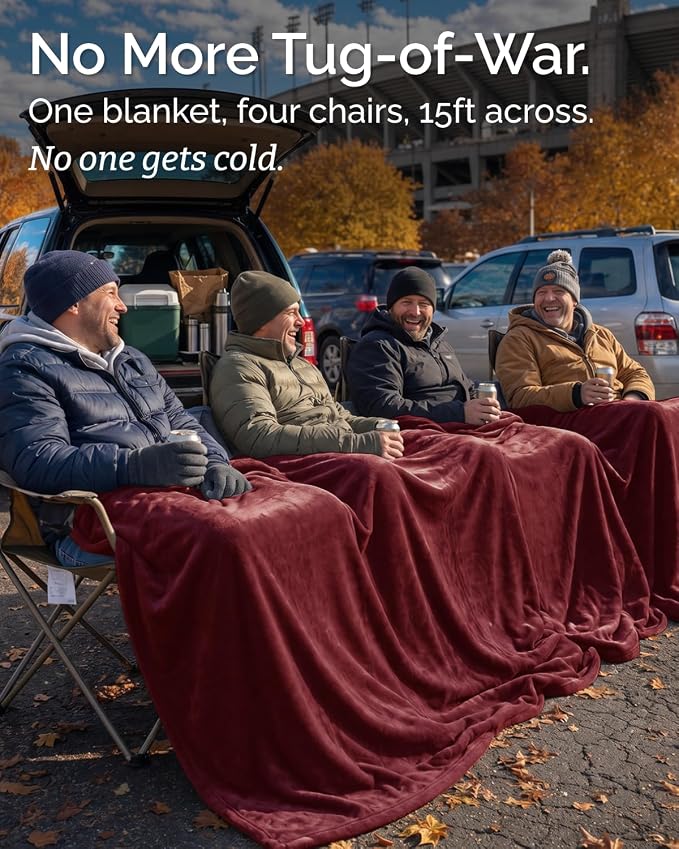 Ultra Soft Fleece Blanket Giant Blanket Size - Flannel Fleece Luxury Blanket - Lightweight for Couch Bed Chair - Thick, Warm and Breathable - All Season Cozy, Burgundy