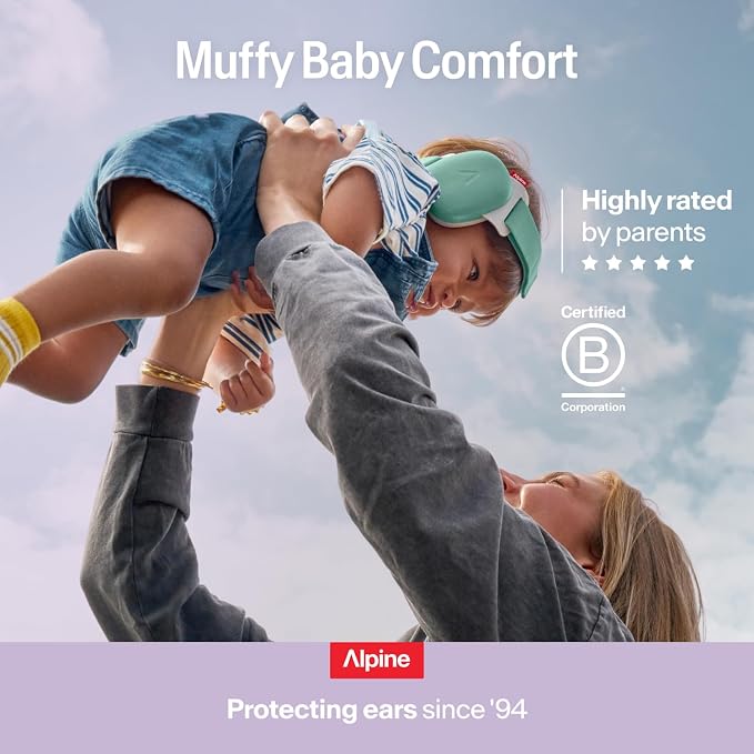 Alpine Muffy Baby Comfort - Protects Hearing for Babies and Toddlers - CE & ANSI Certified - Headband for Safe fit & Comfort - Adjustable for Ages 3-48 Months - 24dB Sound Reduction, Purple