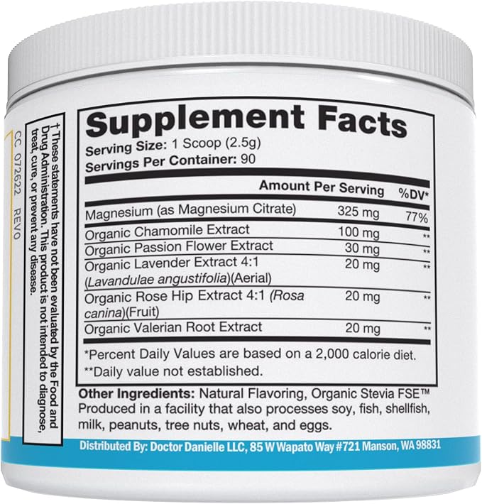 Zenbliss Calming Magnesium Drink Mix for Relaxation & Muscle Comfort – Magnesium Powder Supplement for Stress Support – By Dr. Danielle