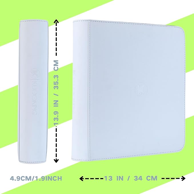 1200+ Pockets Trading Card Binder, 12-Pocket Card Ablum Compatible with lorcana,MTG,Sports Cards & Other Standard Size Trading Card (WHITE)