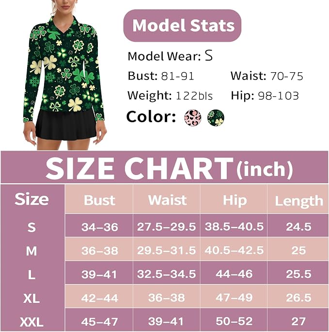 Soneven Womens Golf Shirts Moisture Wicking V Neck Long Sleeve Polo Shirts Collared Tops