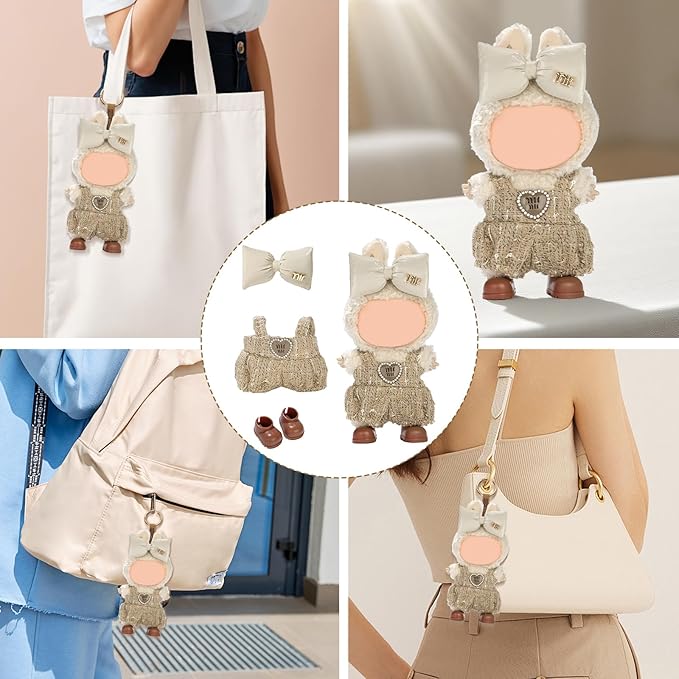 Cute Clothes for Doll Design Outfit Blind Mystery Box Accessories Mini La Boo-Boo Blah Bu Bu BuLafufu Ropa Plush Toy Stuff Dress Overalls Pajamas Hoodie Khaki